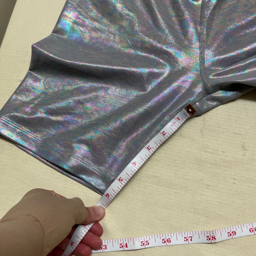 Lorna Jane L holographic bike shorts View 3